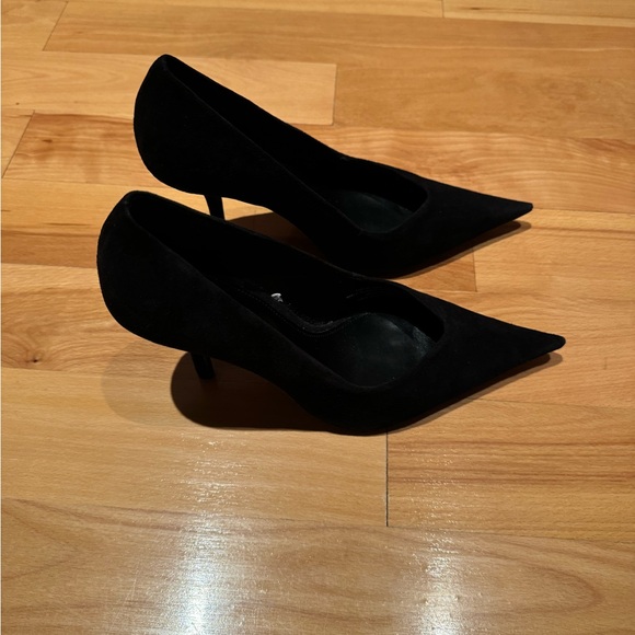 Elegant Black pointy Women's Heels Suede - Picture 3 of 9